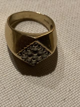 Vintage Mens 14k Gold,  1/2 Carat Diamond Ring: Size 10.  5,  11.  4 Grams