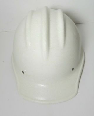 VINTAGE WHITE FIBERGLASS HARD BOILED BULLARD 502 Hard Hat IRONWORKER 2