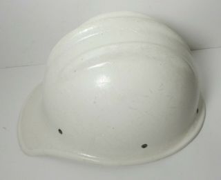 VINTAGE WHITE FIBERGLASS HARD BOILED BULLARD 502 Hard Hat IRONWORKER 3