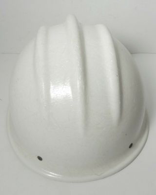VINTAGE WHITE FIBERGLASS HARD BOILED BULLARD 502 Hard Hat IRONWORKER 4