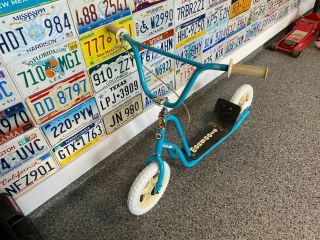 1980s Vintage 12” Mongoose Pro - Miniscoot Cr - Mo 4130 Cp Scooter Turquoise Blue