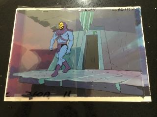 Skeletor Animation Cel,  Hand Painted Cel,  Background.  He Man Motu.  Awesome.