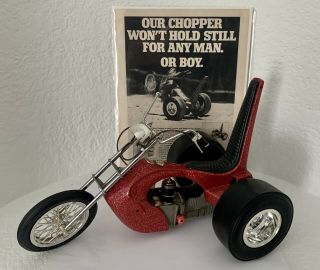 Vintage Cox Chopper Trike Car Engine Thimble Drome Motorcycle 1970’s & Advert