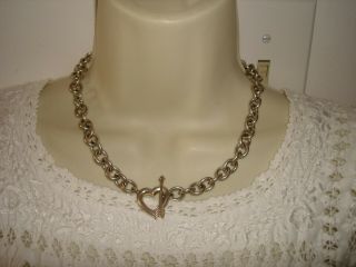 Vintage 1994 Tiffany & Co.  Sterling Silver Heart Arrow Toggle Necklace 17.  5 " L