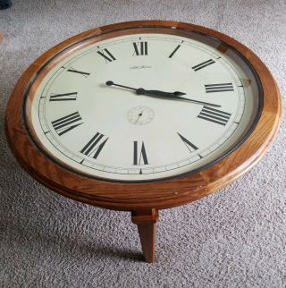 Vintage Seth Thomas Oak Coffee Table Clock 31 
