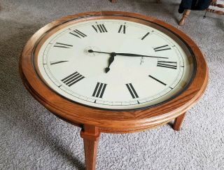 Vintage Seth Thomas Oak Coffee Table Clock 31 