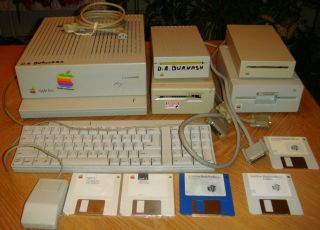 Vintage Apple Iigs Woz Signed;keyboard; 3.  5,  5.  25,  2 External Drives; Mouse More