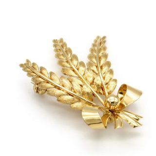 TIFFANY & CO WHEAT BOW PIN 18K YELLOW GOLD STAMPED 6.  2 GRAMS VINTAGE 994B - 6 4