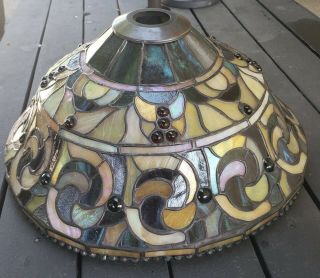 Vintage Art Dale Tiffany Signed Stained Glass Lamp Shade Only - 16 Inch