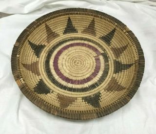 Large Antique Vintage Paiute Native American Indian Basket Circular Hand Woven