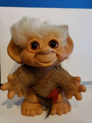Dam Things Vintage 1965 6” Troll With Tail & Burlap Outfit 331