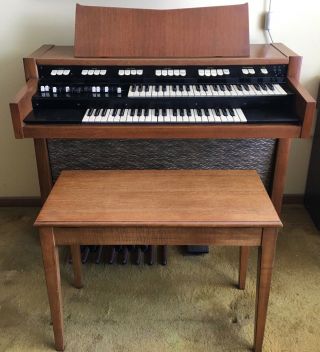 Vintage 1963 Hammond M - 102 Organ W/ Bench One Owner Tone Wheel Local