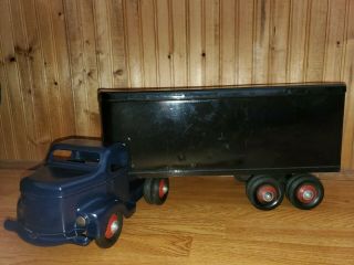 Vintage Restored 1950 ' s MINNITOY Transport Trailer Toy Truck 2