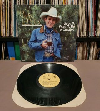 Chris Ledoux To Want To Be A Cowboy L.  P Rare 1982 Usa Acs 14001 - Ex/ex