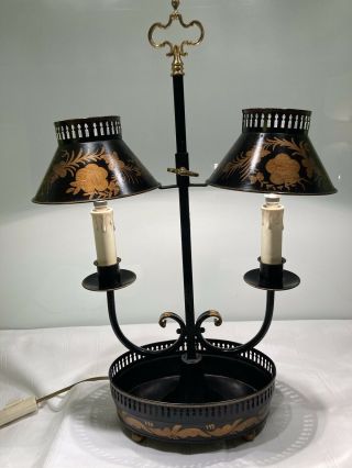Vintage Toleware Bouillotte Table Lamp