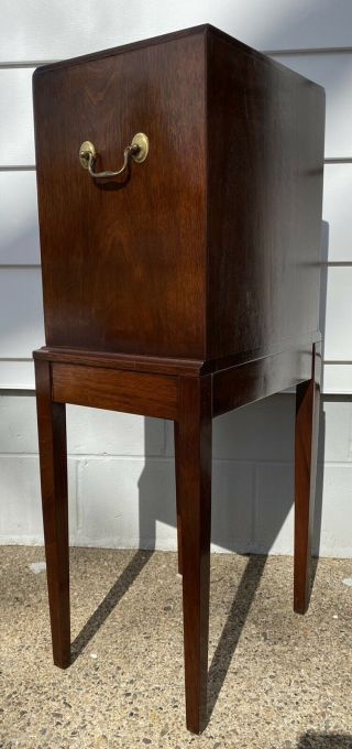 Vintage 4 Drawer Mahogany Standing Silverware Chest With Pullout Tray 5