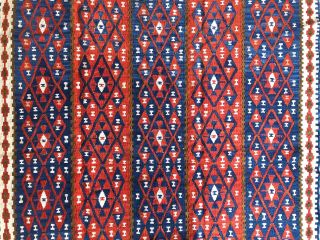 4x6 Tribal Kurdish Authentic Boho Vintage Handmade Turkish Kilim Design Area Rug