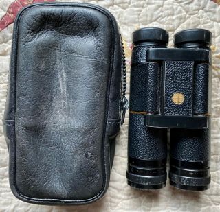 Vintage Leupold 9x25 Golden Ring Compact Binoculars With Leather Case.