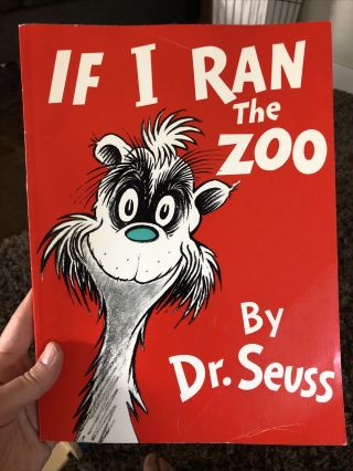 Softcover 8 " X11 " If I Ran The Zoo Dr.  Seuss Vintage 1977 Random House Banned