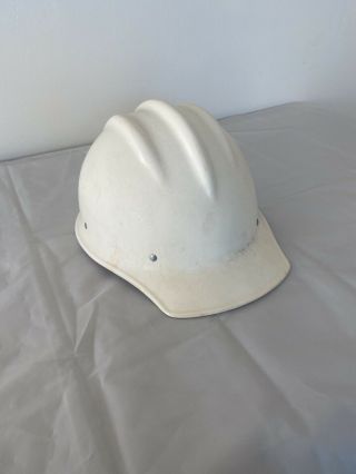 Vintage White Bullard 502 Fiberglass Hard Boiled Hard Hat Construction Ironwork