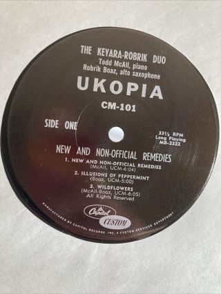 The Keyara - Robrik Duo and Non - official Remedies Ukopia - Audio CM - 101 LP RARE 3