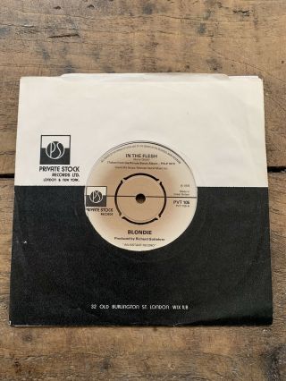 Blondie In The Flesh 1976 Uk Press 7 " Vinyl Record M/ex
