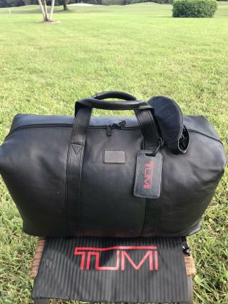 Vintage Tumi Alpha Black Napa Leather 21” Duffel Bag Carry - On Luggage Rare Bag