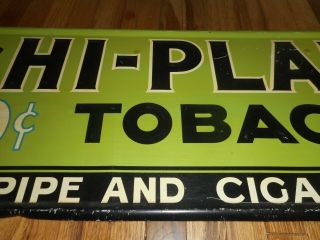 Vintage HI - PLANE 10c Tobacco Pipe & Cigarettes Tin Advertising Sign w Airplane 3