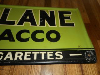 Vintage HI - PLANE 10c Tobacco Pipe & Cigarettes Tin Advertising Sign w Airplane 4