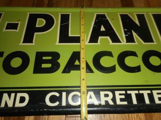 Vintage HI - PLANE 10c Tobacco Pipe & Cigarettes Tin Advertising Sign w Airplane 6