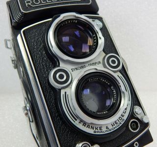 Vtg Rolleiflex Franke Heidecke Film Camera Synchro Compur Zeiss Lens DBP DBGM 6