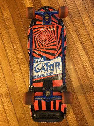 Vintage Vision Gator Mark Rogowski Pro Model Skateboard Neon Orange Complete