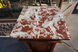 VINTAGE EUROPEAN ACCENT TABLE MARBLE TOP WITH SPIRAL COLUMNS 4