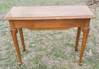 Ethan Allen Heirloom Console Table 10 - 9043 Vintage Maple Sofa Desk 3