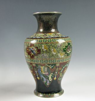 Signed Japanese Cloisonne Vase Vintage Or Antique