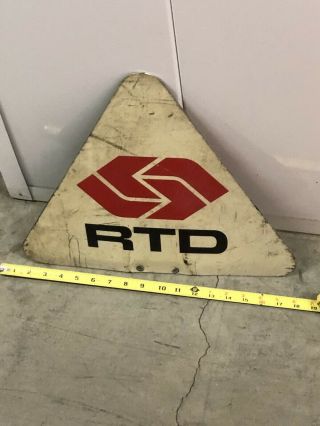 Vintage 2 - Sided Southern California Rtd Bus Stop Sign Los Angeles