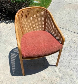 Ward Bennett Vintage Mid Century Modern Caned Cherry Wood Dining Accent Chair