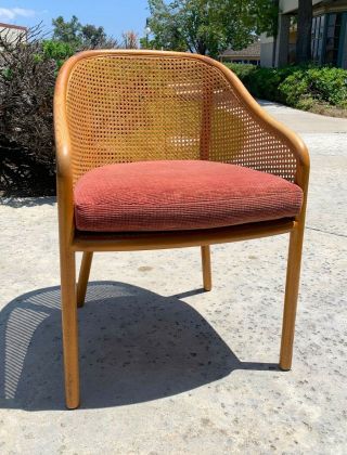 Ward Bennett Vintage Mid Century Modern Caned Cherry Wood Dining Accent Chair 2