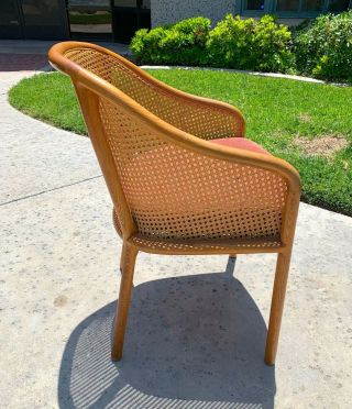 Ward Bennett Vintage Mid Century Modern Caned Cherry Wood Dining Accent Chair 3