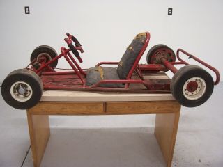 Vintage 1960 1961 Sears 300 Go Kart Racing Kart Frame Wheels Project Parts