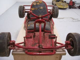 Vintage 1960 1961 Sears 300 Go Kart Racing Kart Frame Wheels Project Parts 4