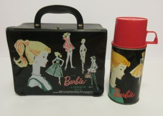 1964 Vintage Rare R10 Canadian Issue Barbie Vinyl Lunchbox Thermos Doll Case