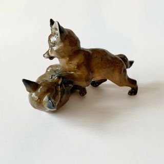 Vintage Rosenthal Porcelain Figurine " Fox Cubs Playing " By Fritz Heidenreich