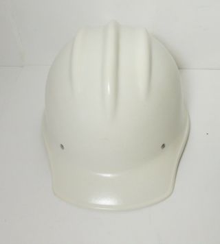 VTG WHITE FIBERGLASS HARD BOILED BULLARD 502 Hard Hat IRONWORKER 2