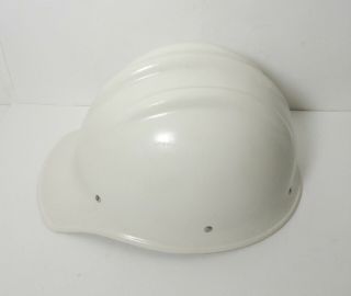 VTG WHITE FIBERGLASS HARD BOILED BULLARD 502 Hard Hat IRONWORKER 3
