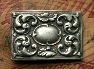 Vintage Hand Made Sterling Silver Cast Victorian Style Western Belt Buckle