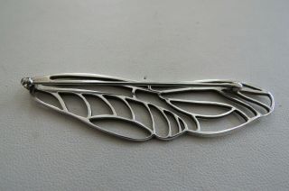 VINTAGE 1980 TIFFANY & CO STERLING SILVER DRAGONFLY WING BROOCH / PIN 3