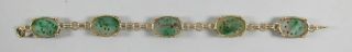 Vintage Chinese 14k Yellow Gold and Carved Jade Bracelet 4