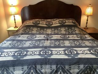 HTF Large Size Polo Ralph Lauren Southwest Aztec Cotton Blanket 108x90 Vintage 2
