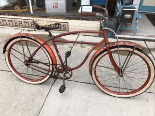 Vintage Schwinn Straight Bar Skip Tooth Ballon Tire Mens 26” Bicycle